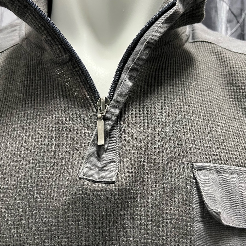 Alfani mock neck 1/4 zip up lightweight waffle shirt - Picture 3 of 8